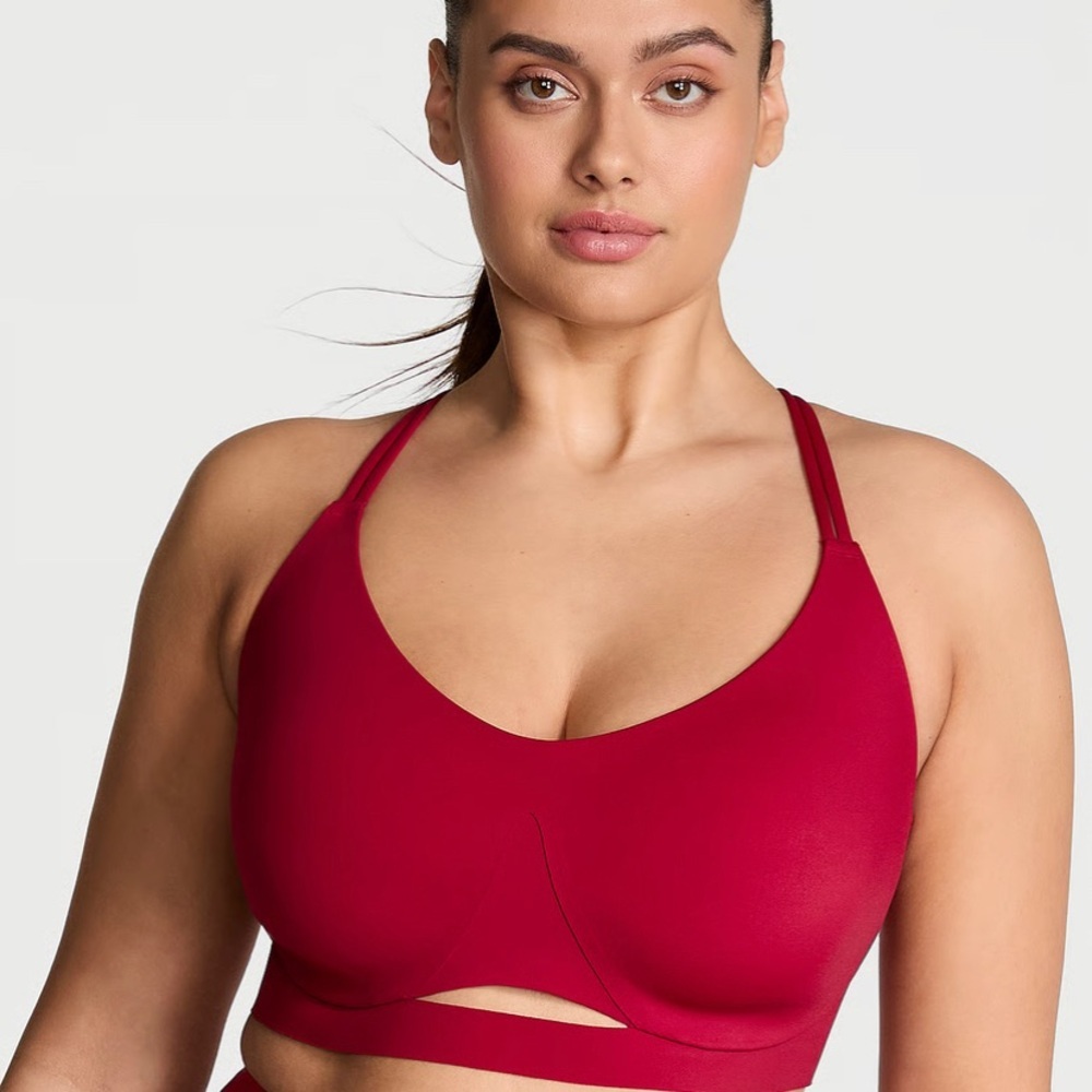 Victoria's Secret Red Double-Strap Seamless Sports Bra